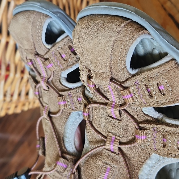 PRIVO Suede Fisherman Sandal SZ 6 Tan Pink - Picture 7 of 11